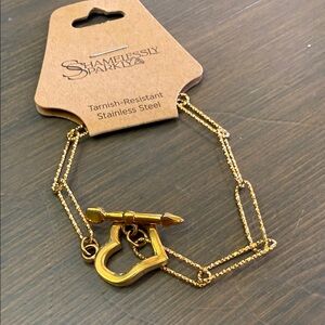 Gold Heart Lock Bracelet